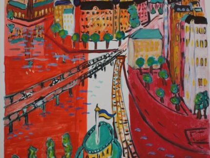 Slussenvy Red - Lithographs